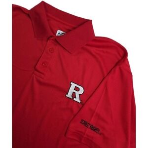 Polo Shirt Mens 2XL Red Rutgers Scarlet Knights Golf Athletic‎ NCAA J.AMERICA